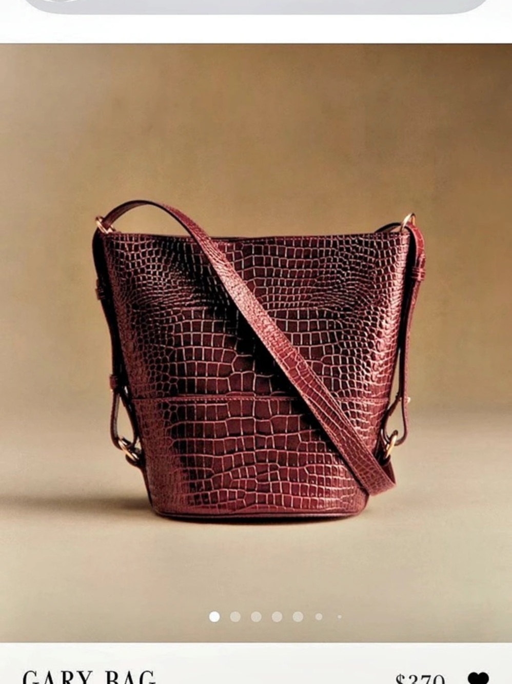 Sézane Gary Bag Crocodile-Embossed Crossbody Bag in Brown